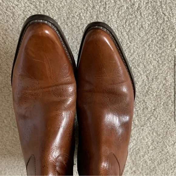 Matisse Western Zip Up Brown Leather Cowboy Boots - Picture 5 of 9